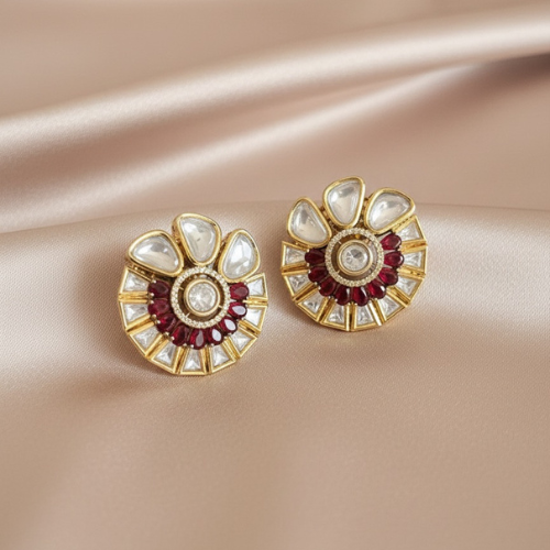 Ruby & Kundan Fan Earrings