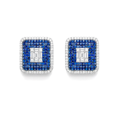 Royal Blue Zircon Stud Earrings
