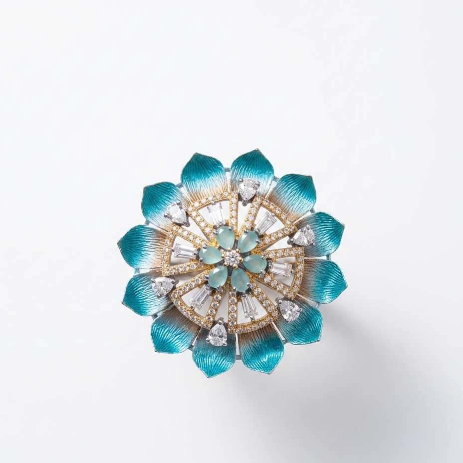 Lotus Blossom Floral Statement Ring